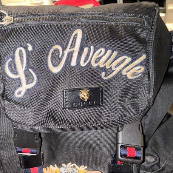 Authentic Gucci Tiger Embroided L'Aveugle Par Amour Backpack - Picture 7 of 10